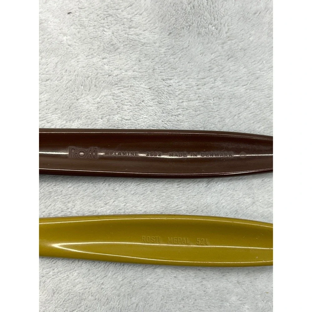 Rosti Mepal Kitchen Slotted Spoon Spatula 2pcs Yellow Brown Melamine MCM Denmark